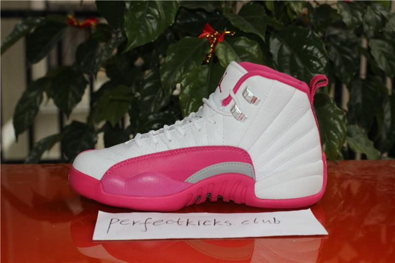 AUTHENTIC AIR JORDAN 12 GS WHITE DYNAMIC PINK 100% Nike Pair .PK EXCLUSIVE